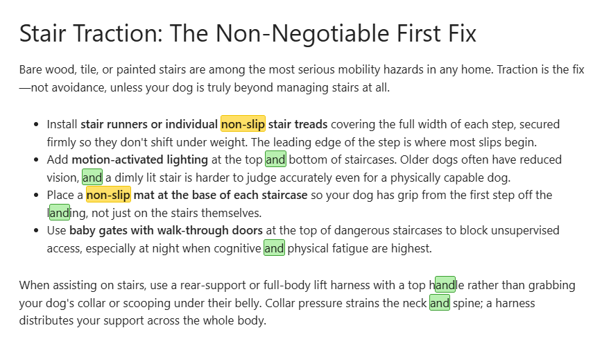 Post content with words highlighted in yellow and green overlays